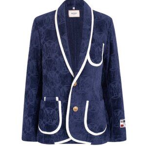 NWT 209 Mare the Anjuna women's blue jaquard Eclipse terry blazer, size small